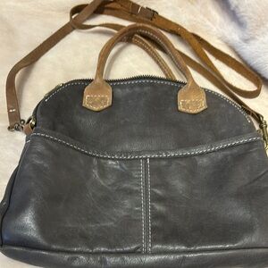 Elegant Brown and tan Leather Handbag